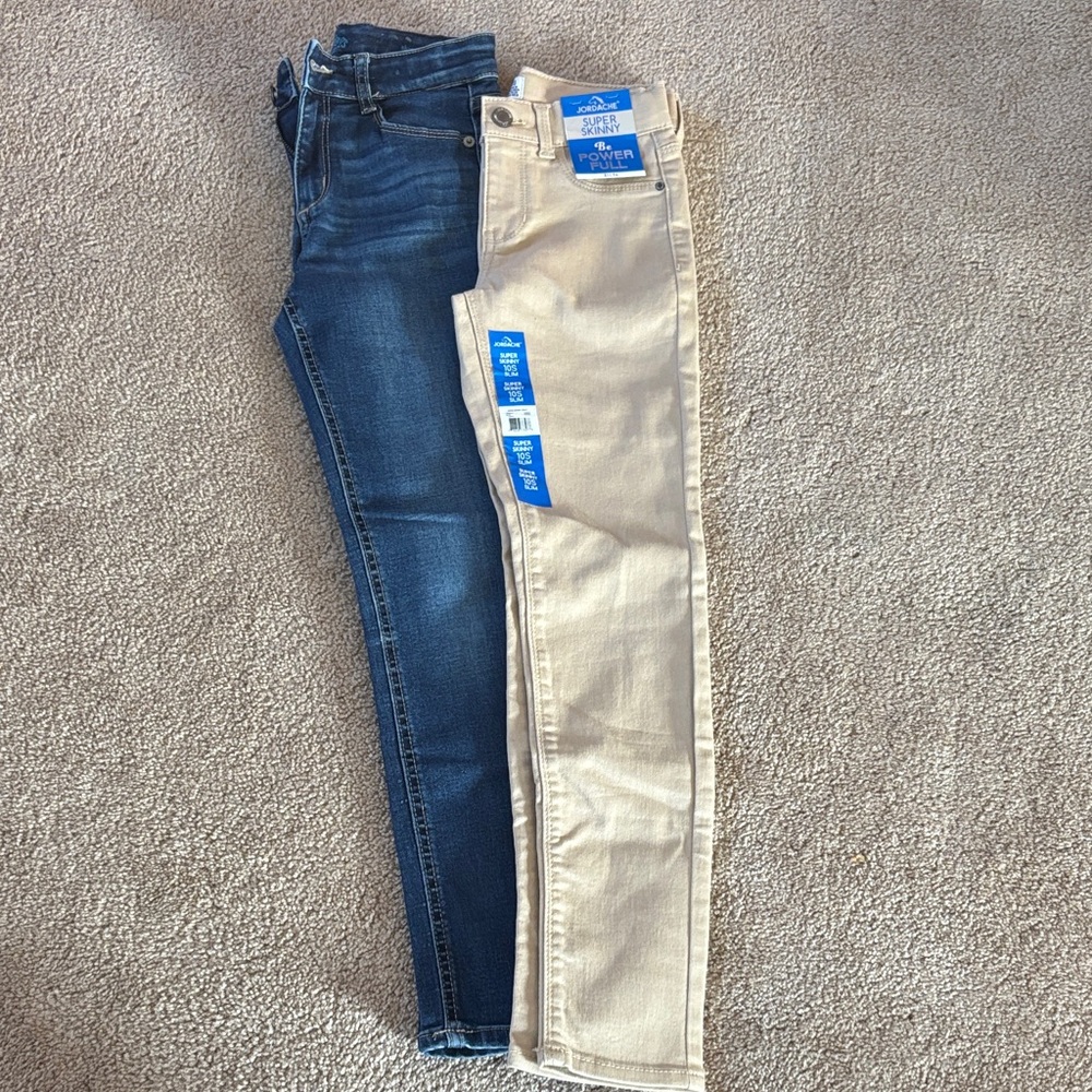 Women's Blue and Cream Jeans